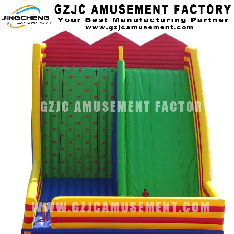 Commercial Outdoor Games Inflatable Rock Climbing Wall Slide Park Giant Inflatable Climbing Slide